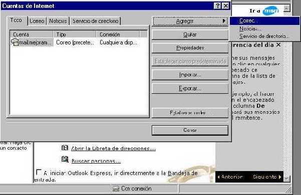 Paso 2 para configurar Outlook